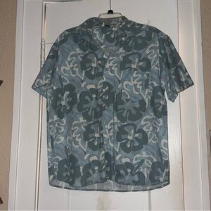 Stylish Men's Blue Hawaiian Tropical Casual Shirt